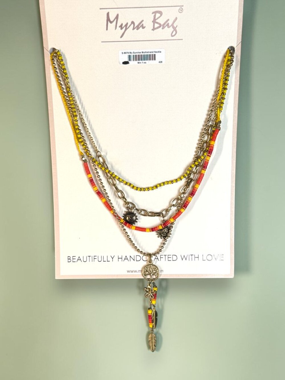 Myra Bag “My Sunrise” Handcrafted Multistrand Necklace – New
